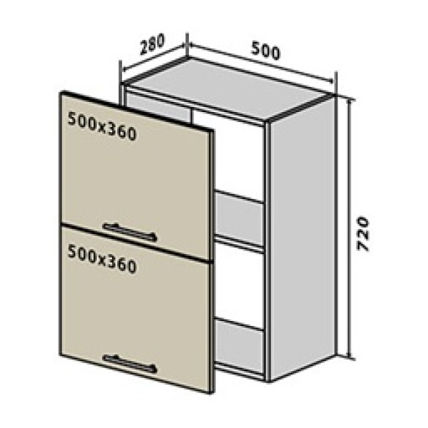 Кухня Gama Верхня Секція №57 В50Б-720