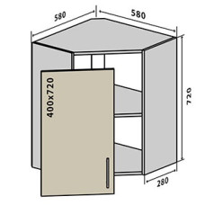 Кухня Gama Верхня Секція №14 В58-58-720 